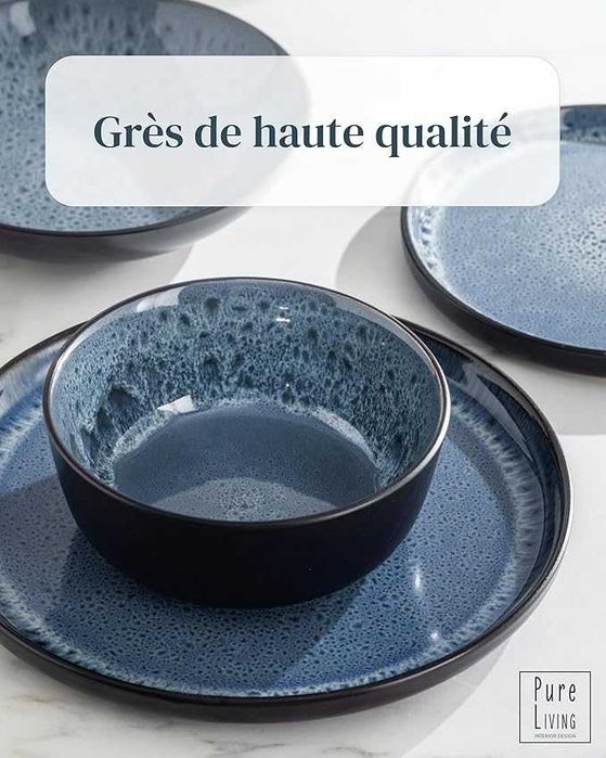 Pure Living Ibiza 18 Częściowy Zestaw Naczyń Kamionkowych Dla 6 Osób