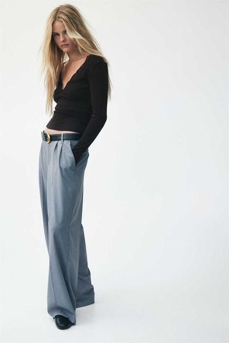 Bluzka S nowa kolekcja czarna koszulka bawełna koronka PROMOCJA