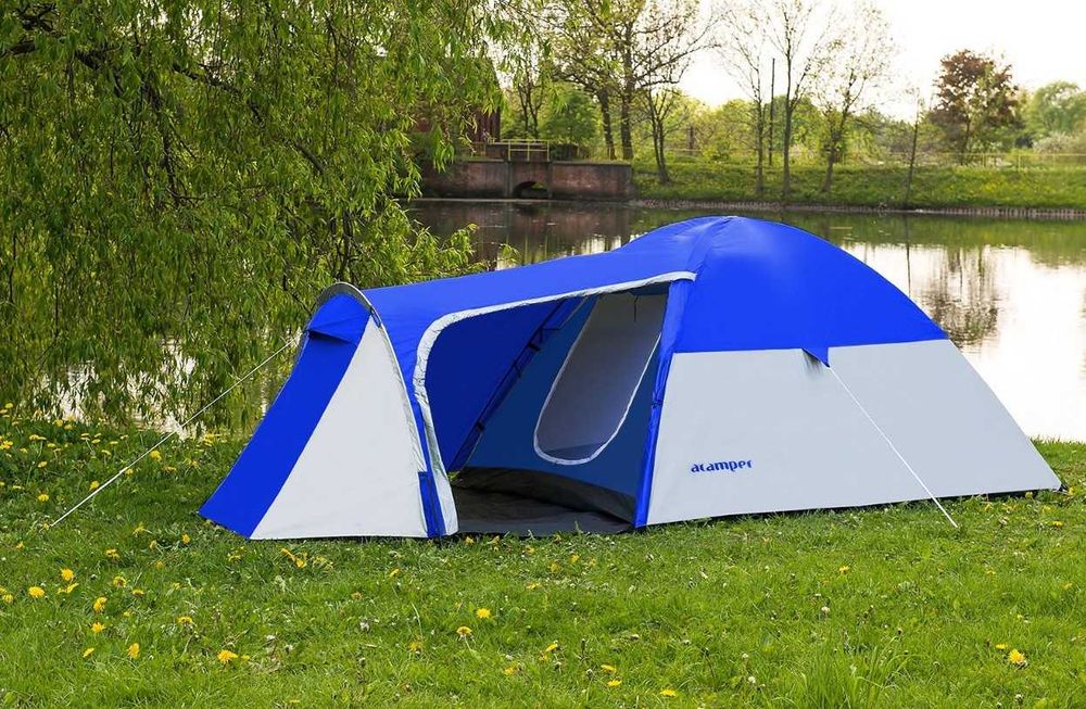 Палатка 3-х местная Presto Acamper MONSUN 3 PRO синий - 3500мм. H2О - 3.6 кг. Производитель Польша, прошитые и проклеенные швы. Водонепроницаемая.