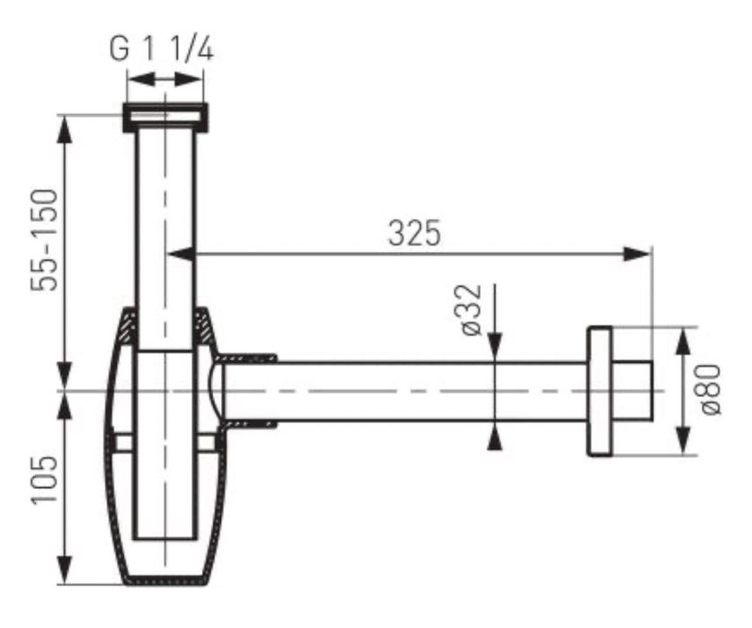 Syfon butelkowy FERRO S286 chrom połysk
