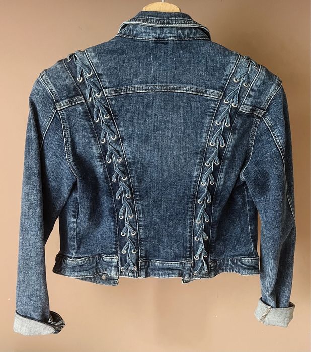 Guess kurtka jeansowa granatowa jeans niebieska S ozdobny warkocz