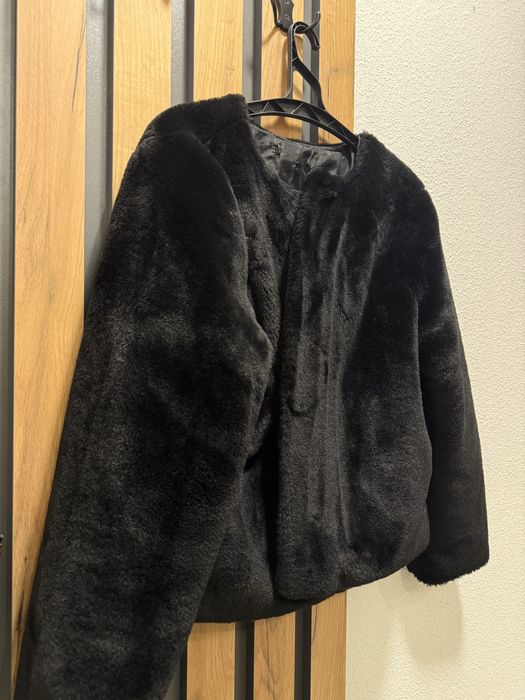 Еко шуба жіноча, чорного кольору
