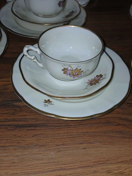 Stary serwis PirkenHammer ecru ze łotem do kawy