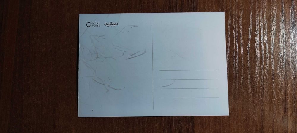 Genshin Impact, листівка та наліпки, офіційна коллаборація з Doorimu