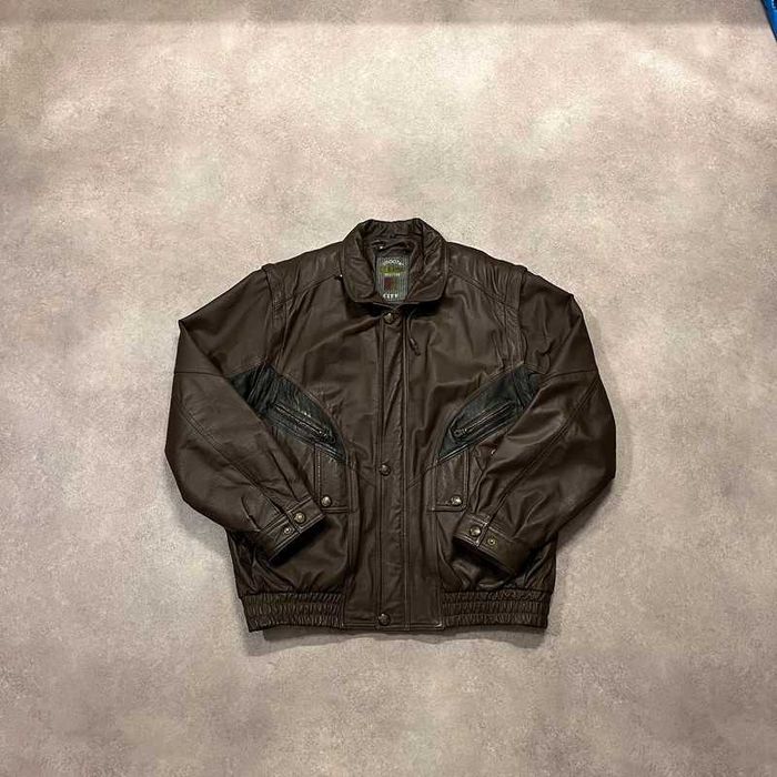 Vintage Kurtka Skórzana Kamizelka Leather Jacket Vest Retro Y2K 90s
