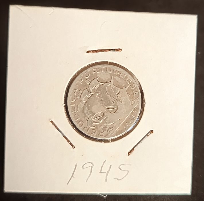 2$50  em prata de 1945  Caravelas Portuguesas