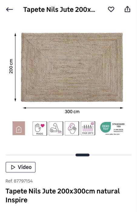 Tapete juta natural Nils  300x200