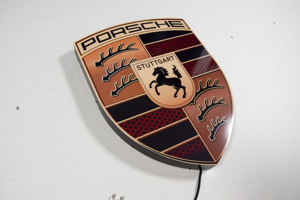 Logo LED, Reklama PORSCHE, Neon, Plafon, Lampa, Baner, Szyld, Obraz 3D