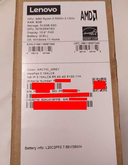 Laptop LENOVO IdeaPad 3 AMD/8GB/512GB/Win11 + Norton + mysz
