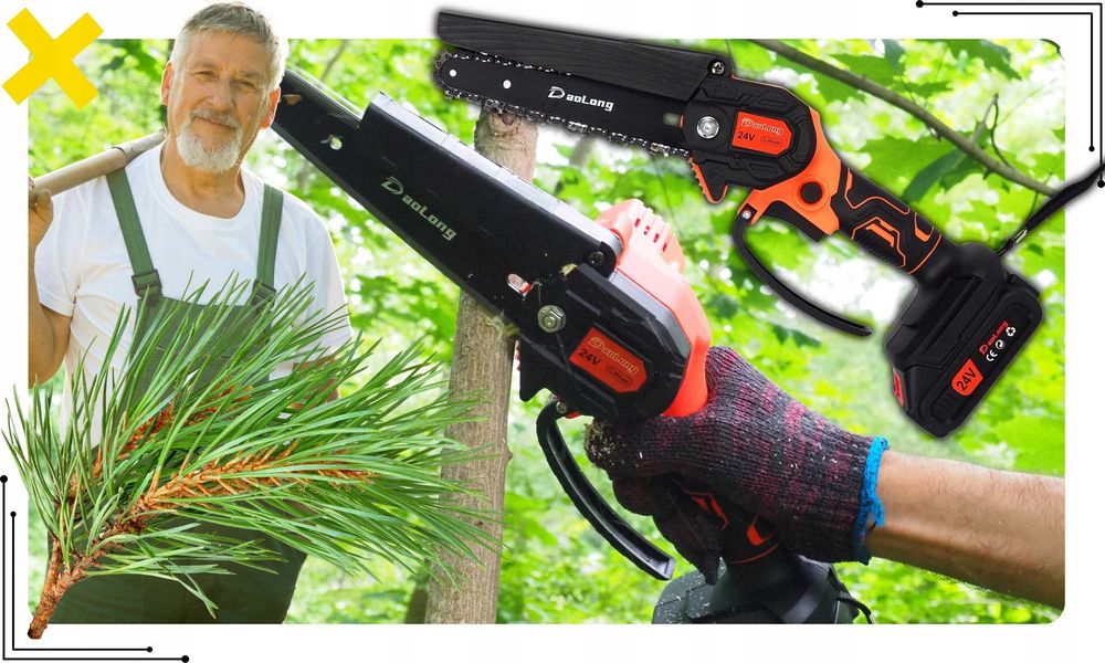 Piła Łańcuchowa AKUMULATOROWA PILARKA 6cal Do drzewa Bezszczotkowa