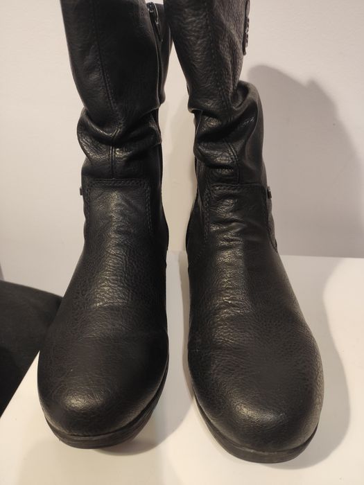 Botki zimowe ocieplane RIEKER 41 42 skóra naturalna