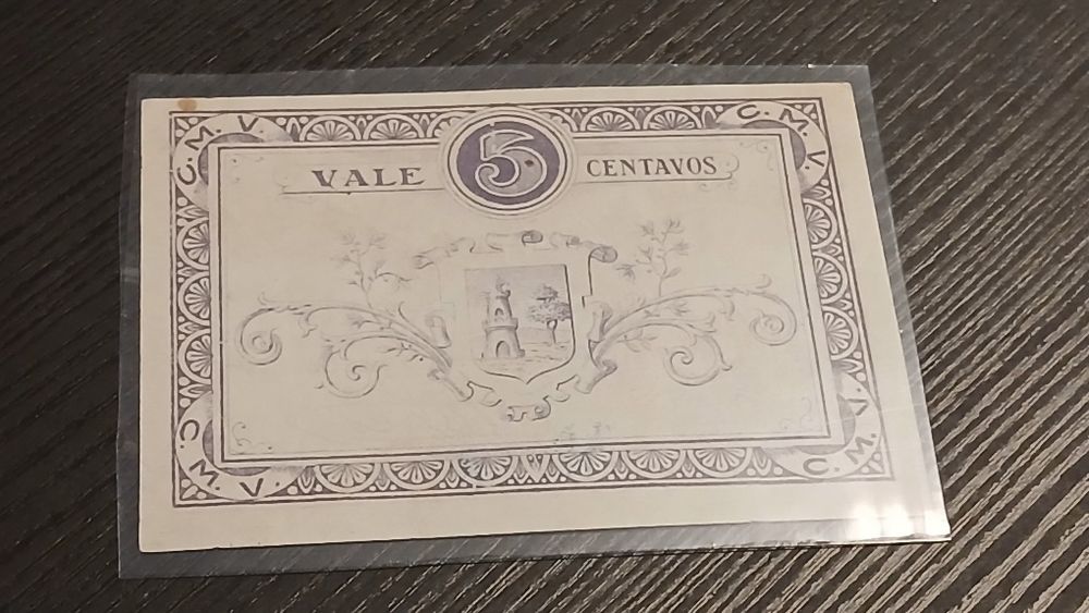 Cédula da Câmara M. Viseu 5 Centavos de 1921