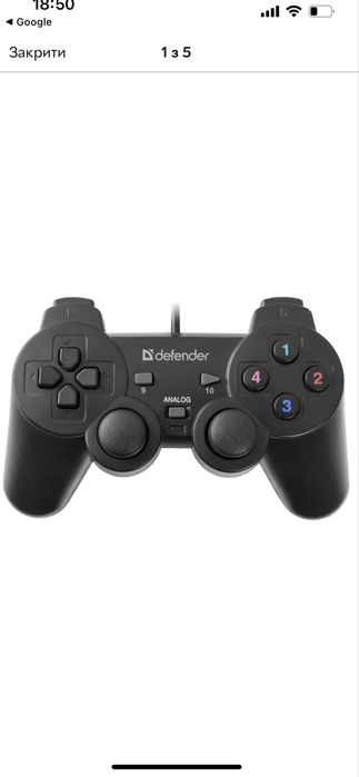 Дротовий геймпад для ПК Defender