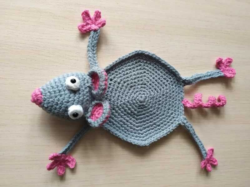 Podkładka pod kubek myszka amigurumi/szydełko/hand made