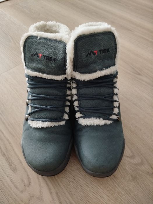Zimowe buty skórzane ocieplane damskie