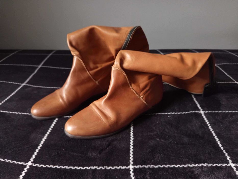 Brązowe skórzane Kozaki Vera Gomma R.39