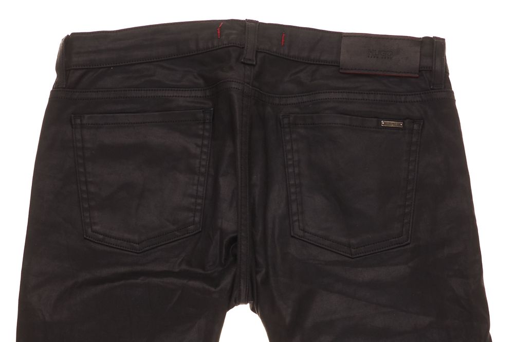 Spodnie Hugo Boss W28 L34 Damskie Slim Wet Look Black Czarne Woskowane