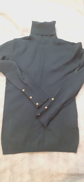Sweter z golfem Sinsay ciemna zieleń 34 butelkowa