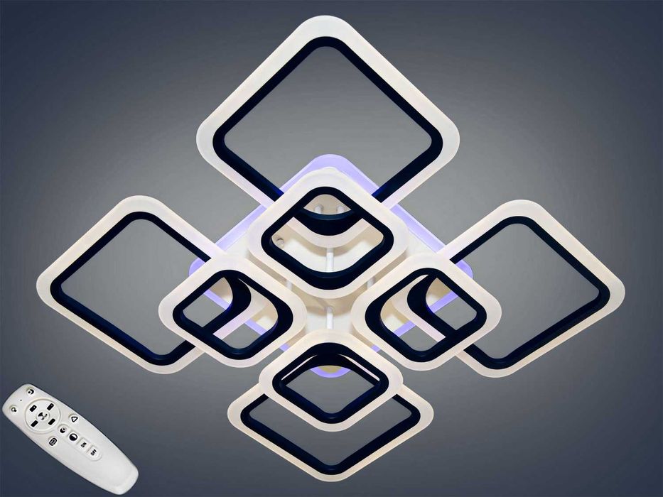 Led-060D/4+4 120Вт з підсвіткою люстра смарт світильник з пультом