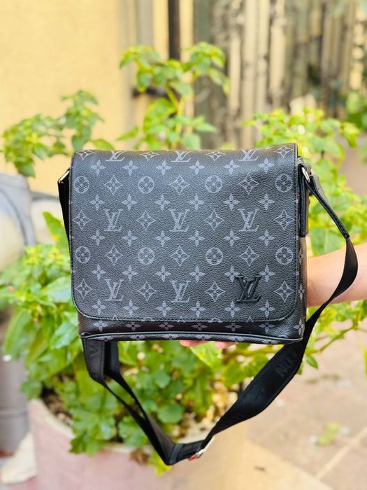 Чоловіча сумка через плече в стилі LV, чорна