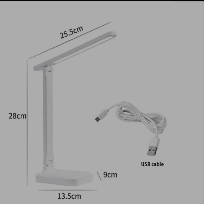 Лампа біла настільна для навчання від usb павербанка smart touch