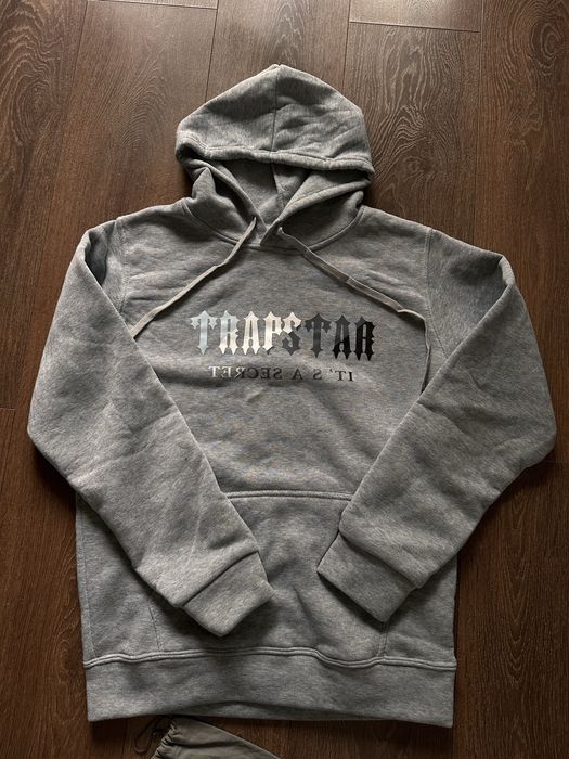 Trapstar bluza szara z nadrukiem z kapturem