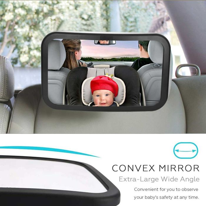 Espelho auto bebê 360° giratório, ajustável