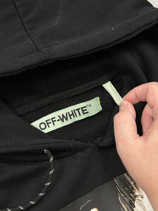 Off-White czarna bluza z kapturem i żółtymi nadrukami
