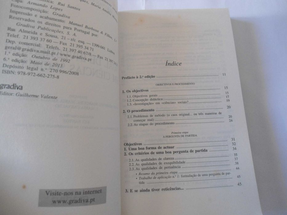 Manual de Investigação em Ciências Sociais de Raymond Quivy e outro