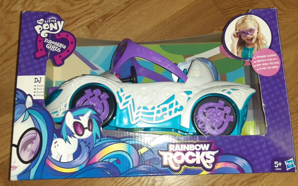 My little pony Rainbow Rock. Auto i okulary.