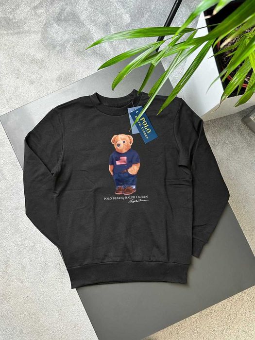 Черный Свитшот Ralph Lauren USA Bear - XS S M L XL