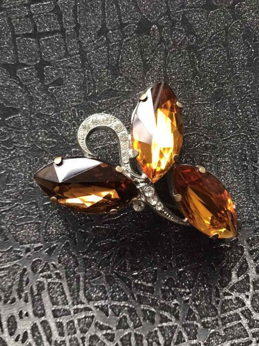 Бусы янтарь, серебро, Чехословакия