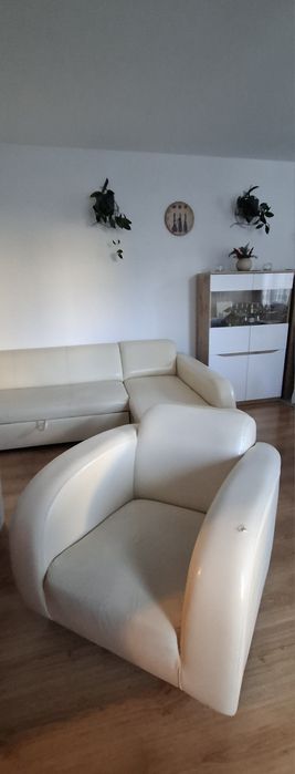 Narożnik ecco skóra z funkcją spania