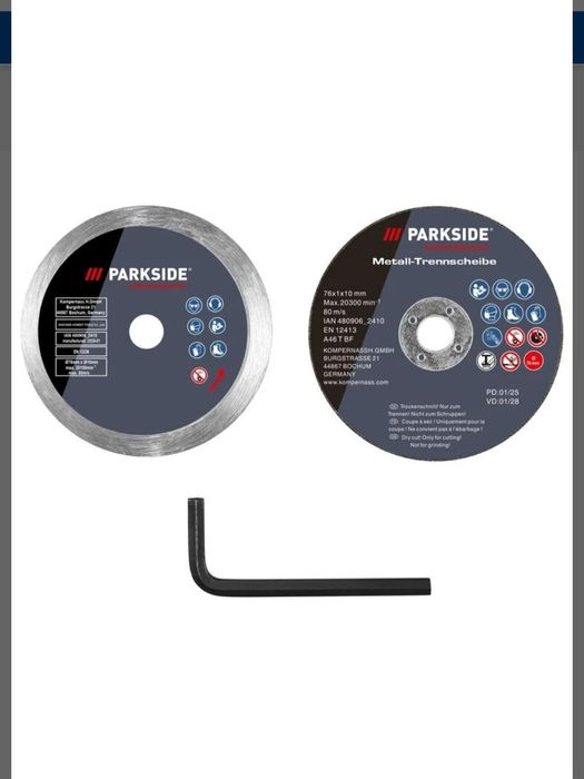 Esmerilhadeira angular recarregável de 12 V parkside performance