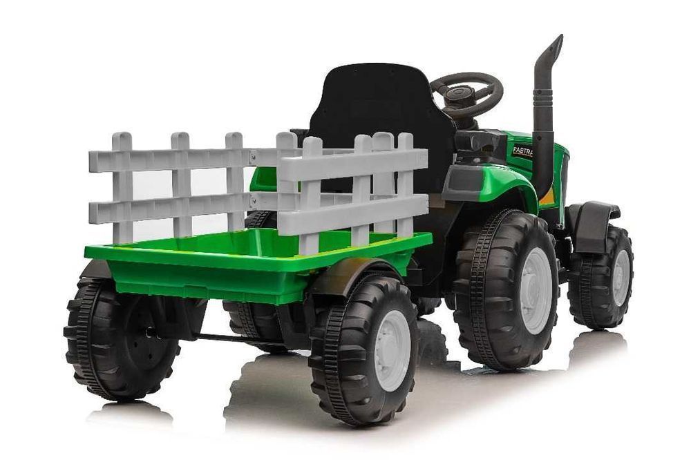 JOHN DEERE Traktor na akumulator z przyczepką LED | DUŻY | Pilot | HIT