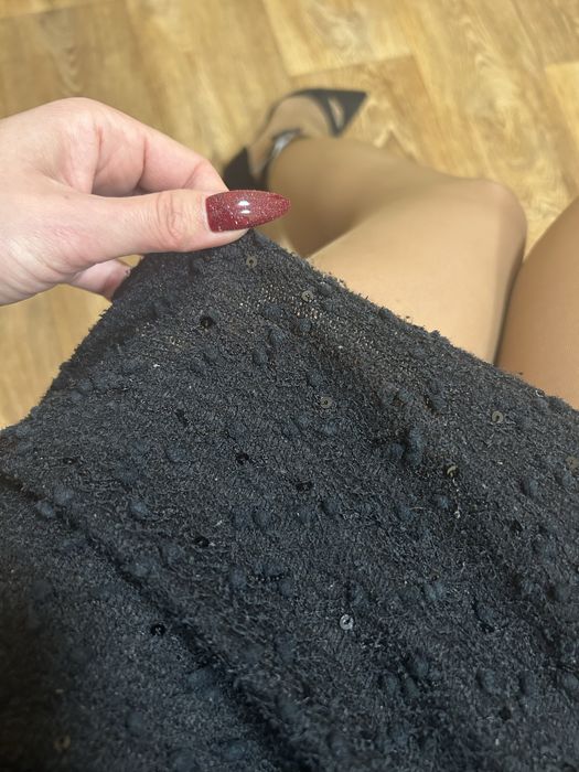 Вязаное  черное  короткое платье