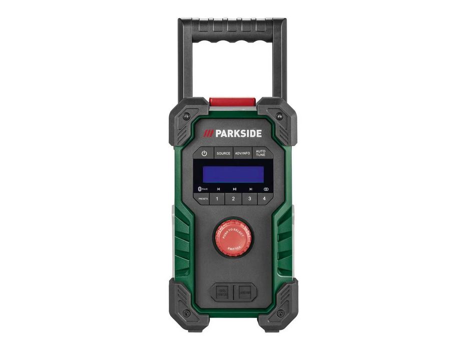 Rádio Portatil Parkside a bateria de 20 V / 12 V ou 230 V