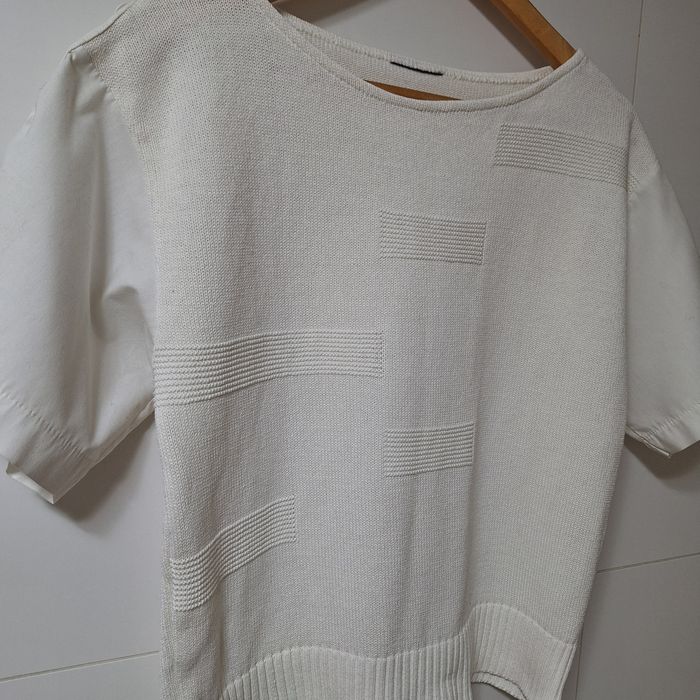 Dzianinowa, elegancka bluzeczka 55% bawełna made in Great Britain