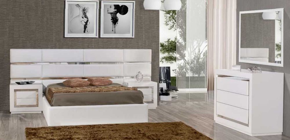 Cama Estofada Nova c/inox + Estrado + Colchão (Fabricante)