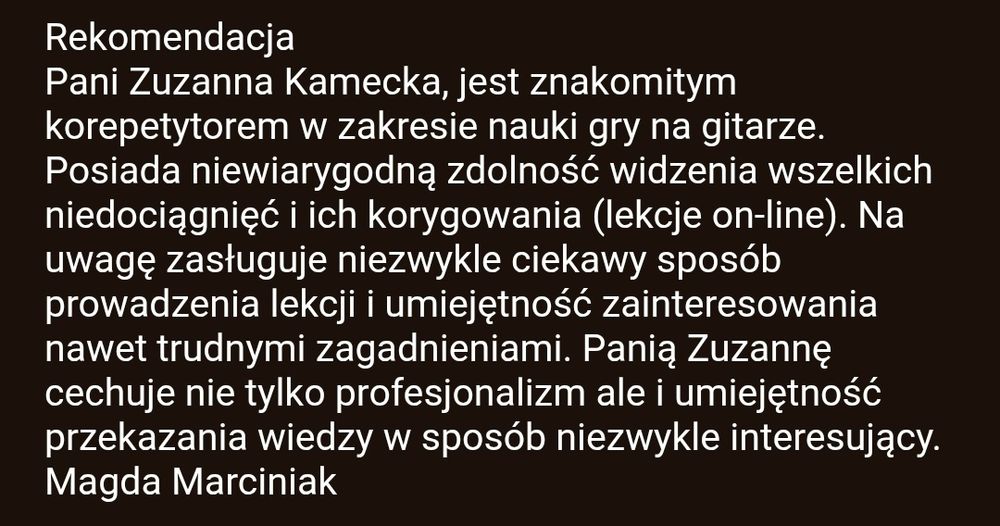 Lekcje gitary klasycznej i akustycznej w Białymstoku i online