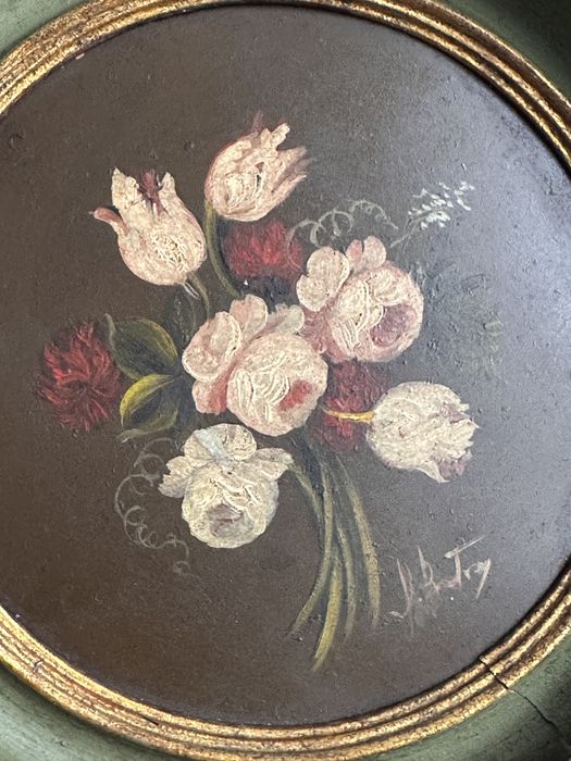 Quadros a óleo sobre placa metálica