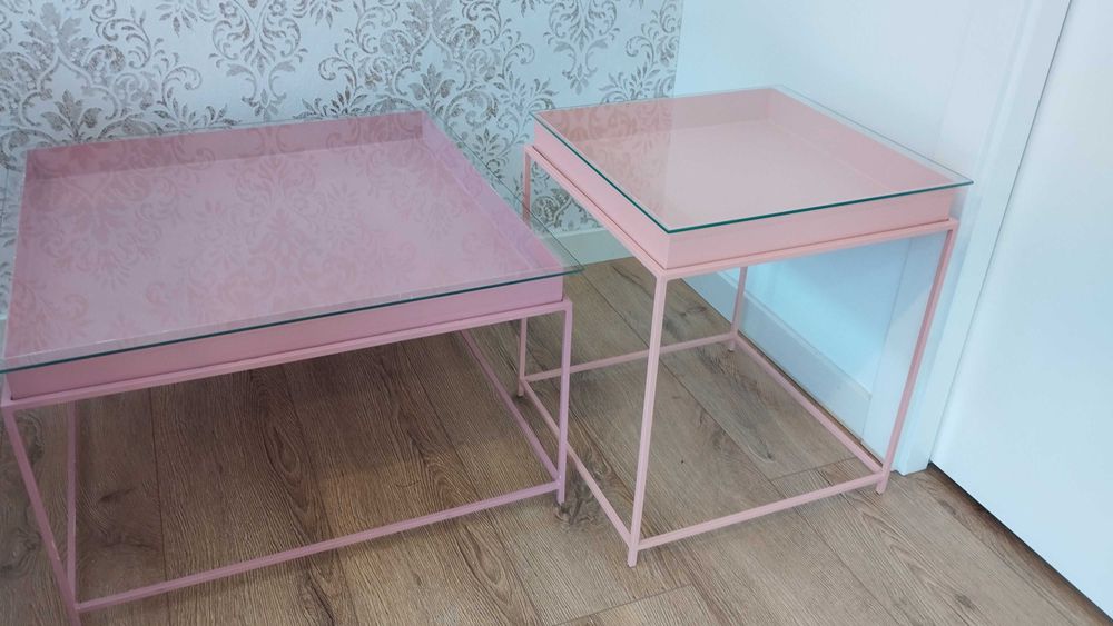 Mesa aço inoxidável rosa