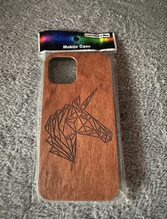 Drewniane, mocne etui z koniem do Iphone 12Pro Max