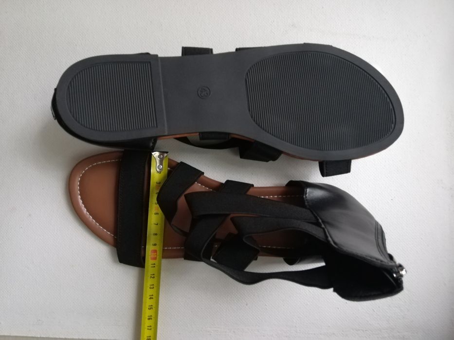 czarne sandały Na wysokie podbicie Na szerokie stopy Rozmiar 43 XXL