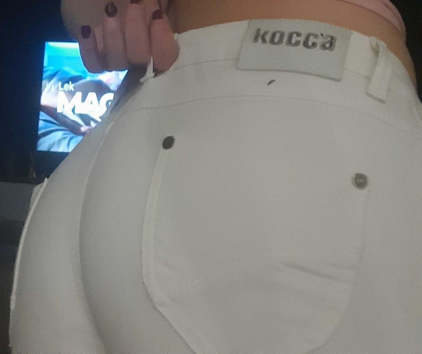 Biale jeansowe spodenki kocca 36 38 s m elastyczne