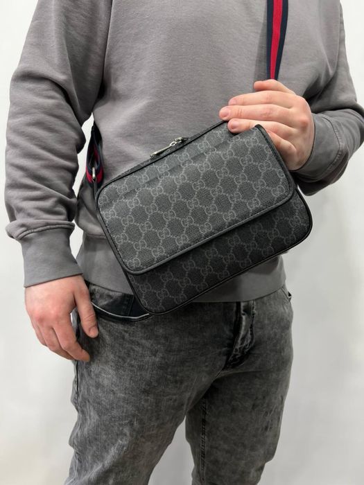 Чоловіча сумка Gucci з натуральної шкіри. Сумка гуччи мужская кожаная