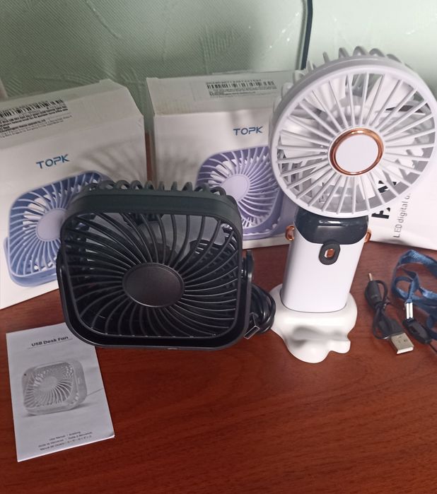 Портативний вентилятор Topk провідний акумуляторний