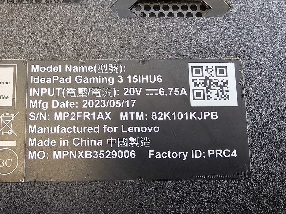 Laptop gamingowy  Lenovo IdeaPad Gaming 3 15IHU6