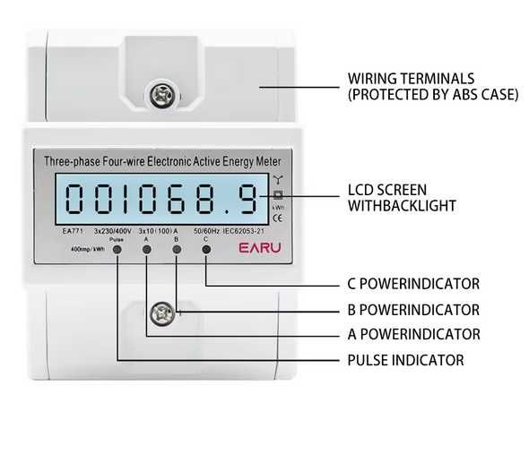 Contador para Quadro Eletrico - Condominios - AC 230-380V TRIFASICO
