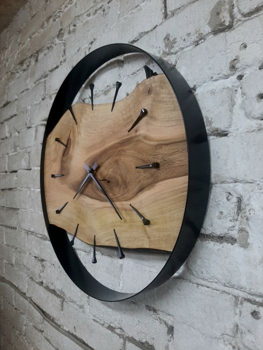 Zegar loft orzech włoski